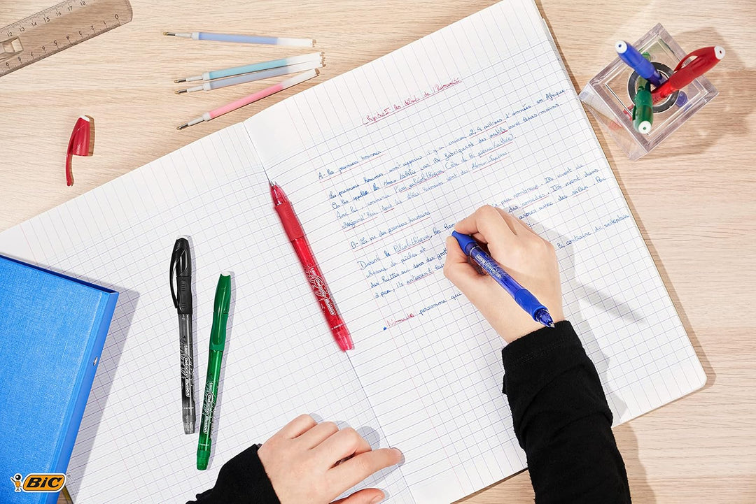 BIC 943440 Gel-ocity Illusion Druck-Gel-Roller 0,7 mm, Schachtel à 12 Stück blau blau 12 Stück (1er