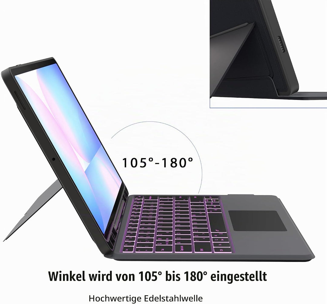 für Samsung Galaxy Tab S10 FE+ Plus 13.1 Zoll Hülle mit Tastatur: Tab S10fe+ Plus 2025 Deutsches QWE