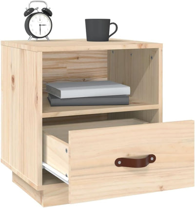 FIRBNUS Bedside Table Nachtkonsole Beistelltisch mit Stauraum Night Stand Nachttisch 40x34x45 cm Mas