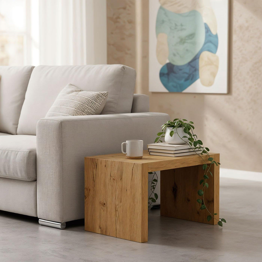 levandeo Couchtisch Coco Holz 32x32x50cm Wildeiche Eiche Tisch Beistelltisch Deko Sofatisch Ablage K