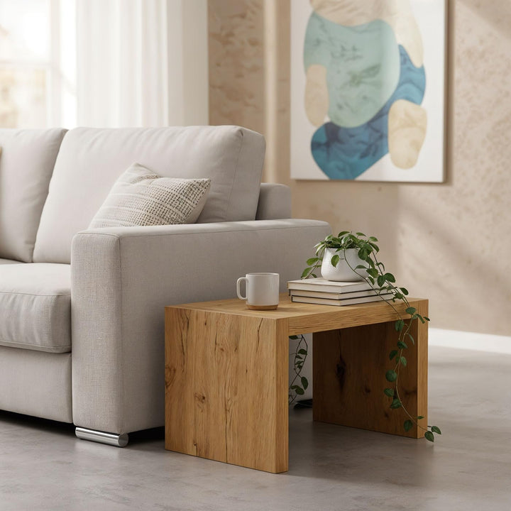 levandeo Couchtisch Coco Holz 32x32x50cm Wildeiche Eiche Tisch Beistelltisch Deko Sofatisch Ablage K