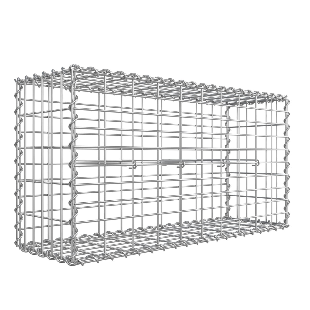 SONGMICS Gabionenkorb, Metall-Steinkorb mit 5 x 10 cm Maschenweite für Mauersteine, verzinkt, Steing