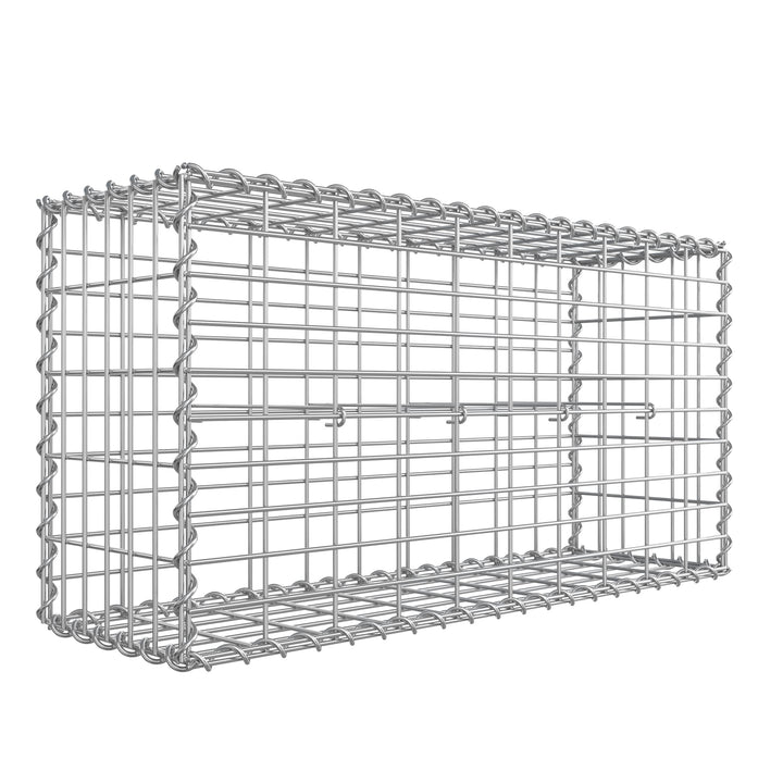 SONGMICS Gabionenkorb, Metall-Steinkorb mit 5 x 10 cm Maschenweite für Mauersteine, verzinkt, Steing