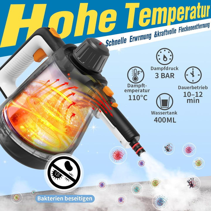 Dampfreiniger Handgerät, 110℃ Steam Cleaner zur effizienten Reinigung, vielseitiger Dampfreiniger fü