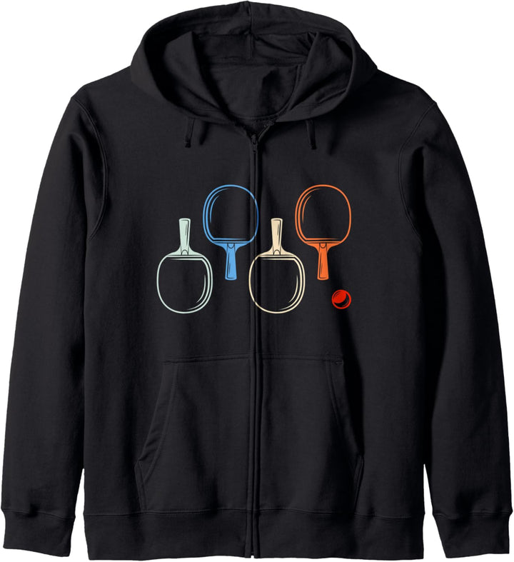 Retro Tischtennis und Ping Pong Spieler Kapuzenjacke