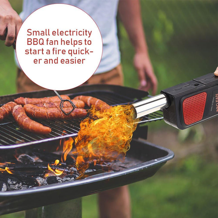 Bewinner Elektrisches BBQ Gebläse für Outdoor-Barbecue, Tragbares Handgehaltenes Grillzubehör mit Ko
