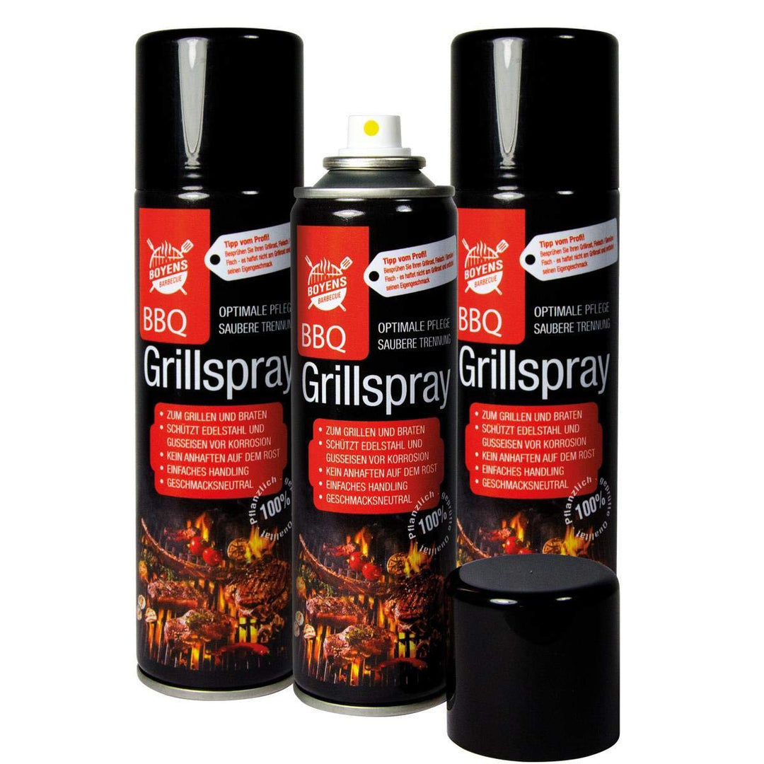 BBQ-Grillspray (3 Dosen) zum Grillen und Braten Pflegespray für Edelstahl und Gusseisen 200ml Dose G
