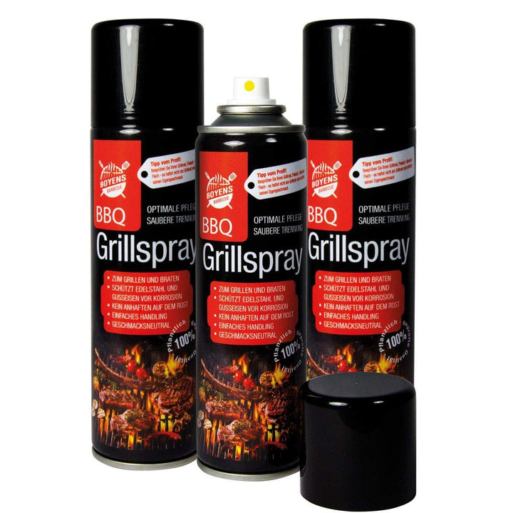 BBQ-Grillspray (3 Dosen) zum Grillen und Braten Pflegespray für Edelstahl und Gusseisen 200ml Dose G