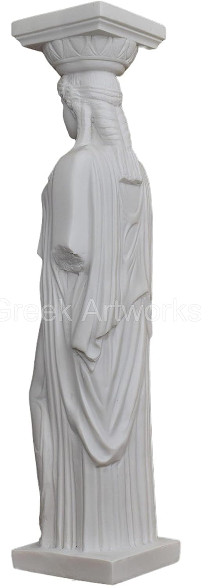 Caryatid Erechtheion Akropolis weibliche Säule griechische Statue Skulptur gegossen Marmor 81 cm