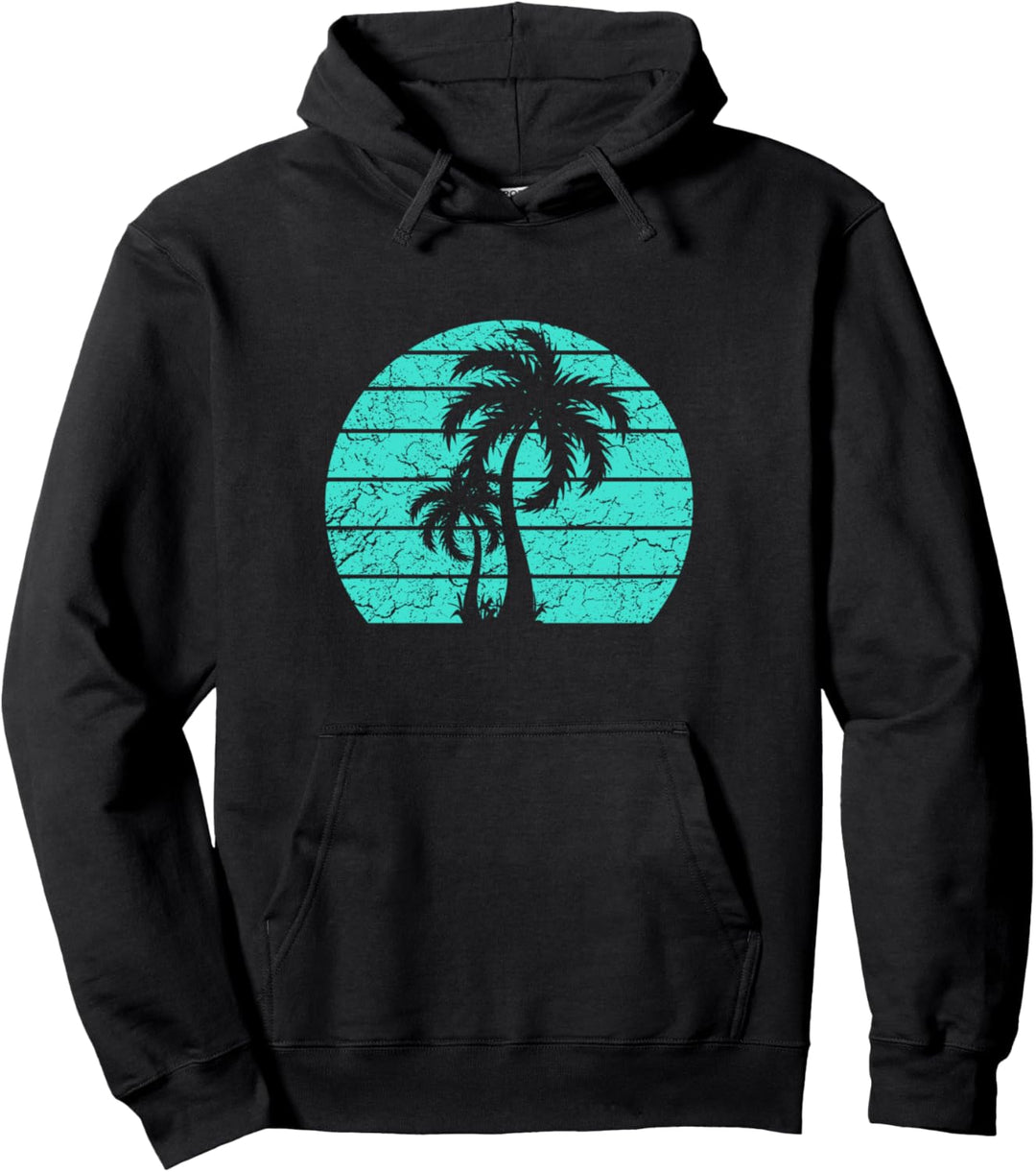 California Republic Türkisfarbenes Palmen Strand Palme Pullover Hoodie