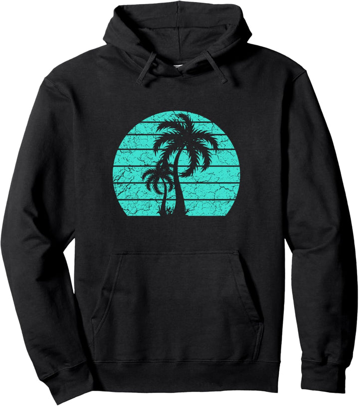 California Republic Türkisfarbenes Palmen Strand Palme Pullover Hoodie