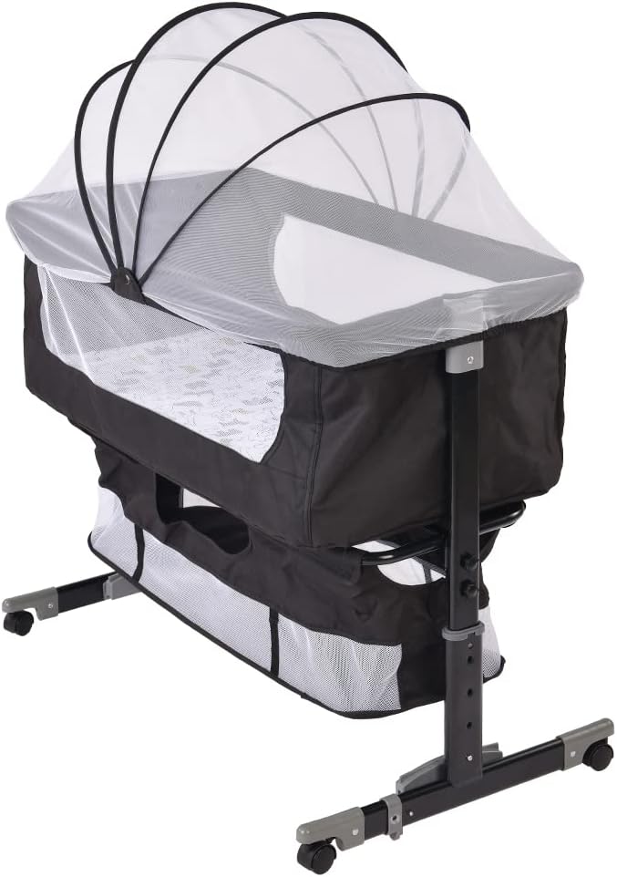 RELOVE Wiege mit Gittern, Wiege mit Gittern, Wiege mit Matratze, für Neugeborene und Babys von Gebur