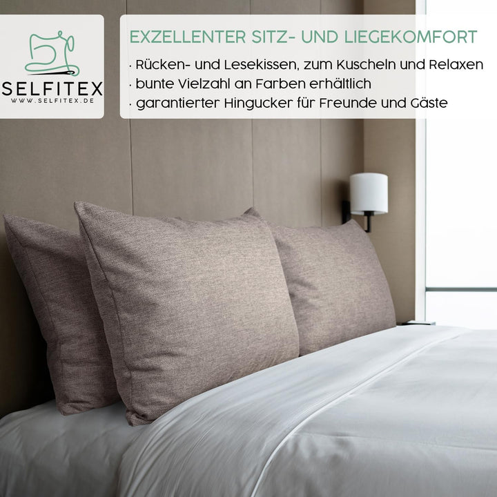Selfitex Modisches Couchkissen XXL 60x80 cm, Sofakissen mit Füllung und Bezug, kuschelweiches Leseki