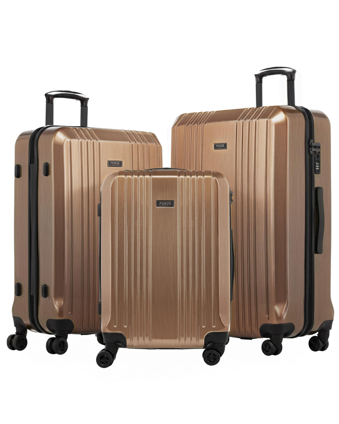 FERGÉ Kofferset 3 teilig Hartschale TSA-Zahlenschloss Cannes Reisekoffer Trolley-Set (Handgepäck, L,