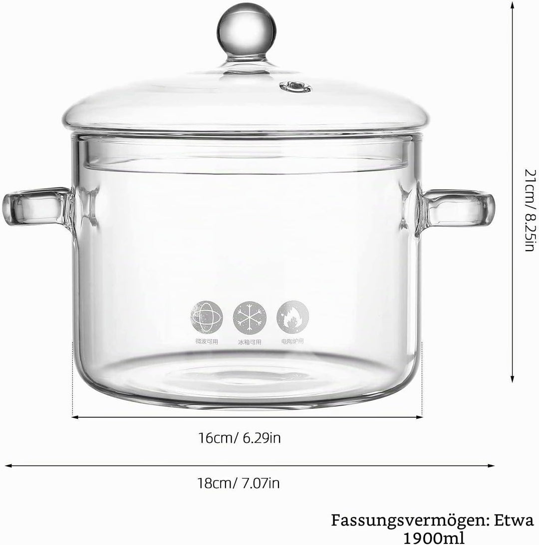 Didiseaon Glas Suppentopf Aus Borosilicat Kochtopf Für Küche Hitzebeständiger Topf Mit Deckel Prakti