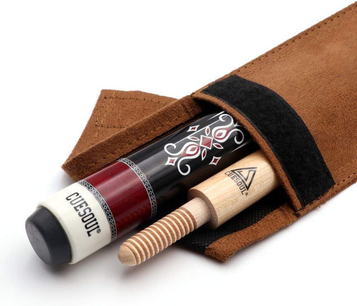 CUESOUL 3 Kissen Carom Billard Queue 56 Zoll Gewicht 18 Unzen, Holzverbindungssystem rot, rot