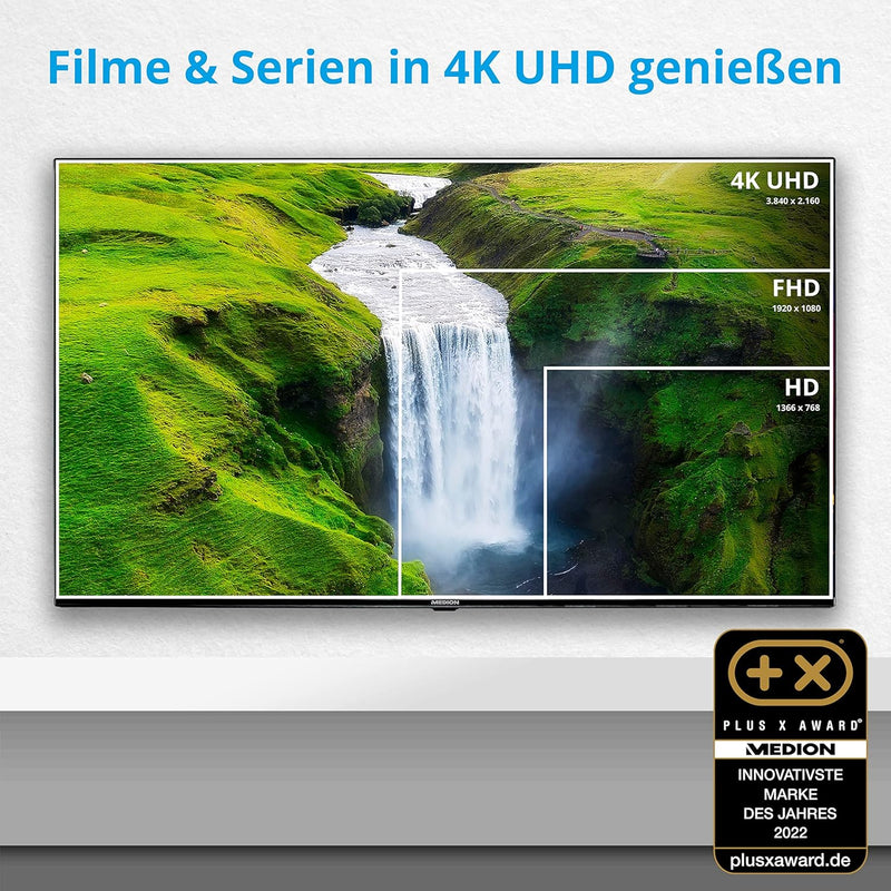 MEDION X15026 (MD 31946) 125,7 cm (50 Zoll) UHD Fernseher (Smart-TV, 4K Ultra HD, Dolby Vision HDR,