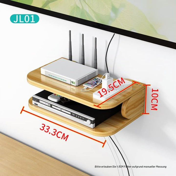 Hggzeg WiFi Router Aufbewahrungsbox Schwebende Regale TV Set-Top-Rack, Wandmontage mehrschichtige Ka