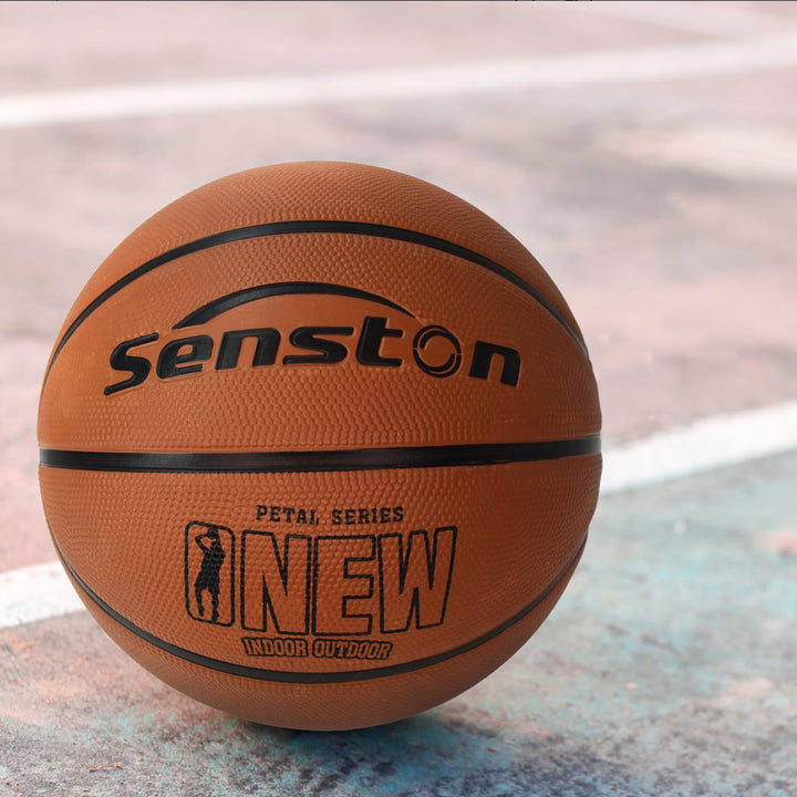 Senston Basketball Grösse 7, Baskettball mit Pumpe, Draussen Basketbälle für Erwachsene, Jugendliche