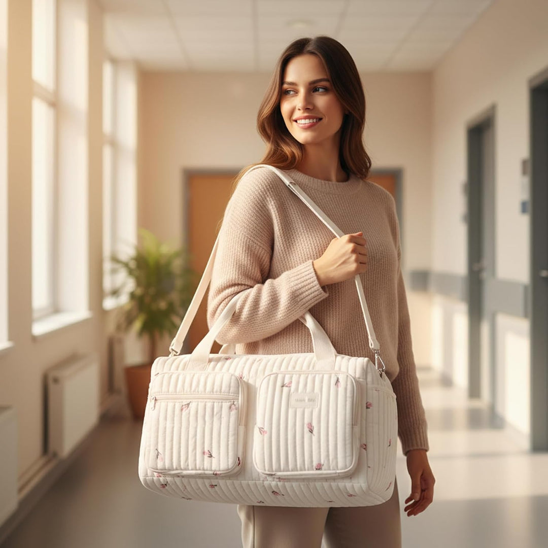 Baby-Wickeltaschen, gesteppte Wickeltasche mit grossem Fassungsvermögen und mehreren Reisetaschen fü
