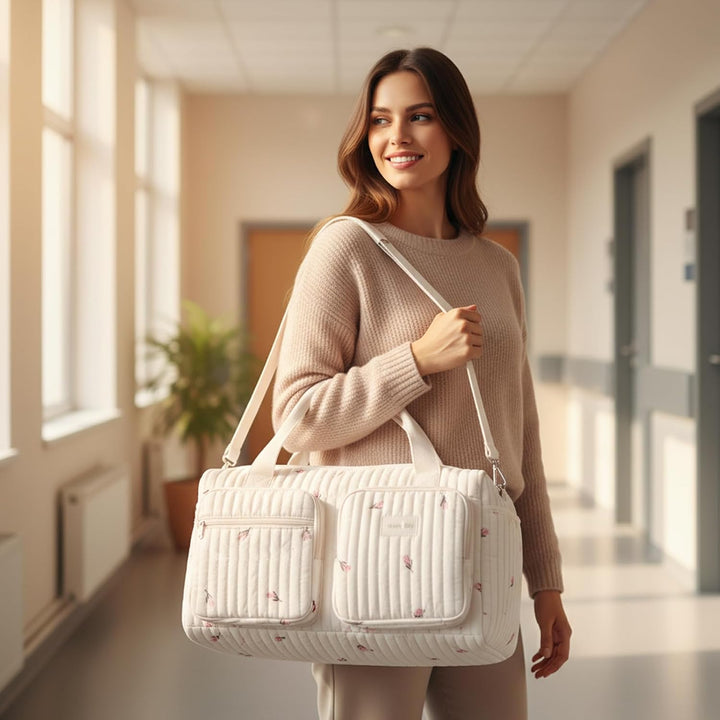 Baby-Wickeltaschen, gesteppte Wickeltasche mit grossem Fassungsvermögen und mehreren Reisetaschen fü