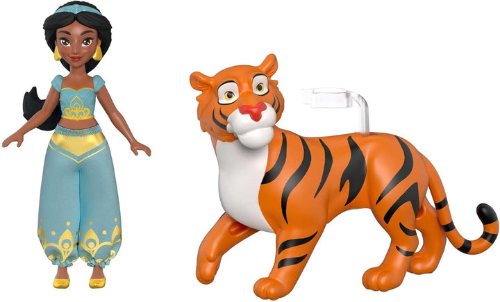 DISNEY Prinzessin Jasmin und Rajah - Bewegliche Puppe und Tigerfigur aus dem Film Aladdin, Jasmins u