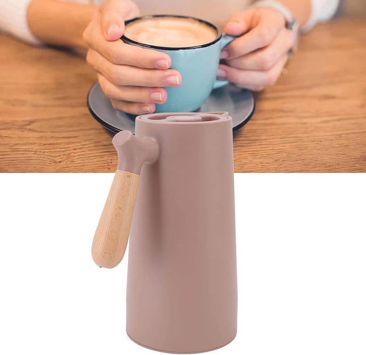 Topyond 1L Thermo-Kaffeekaraffe, Tragbare Isolier-Kaffeekanne, Stilvoller Wasser-Teekanne-Getränkesp
