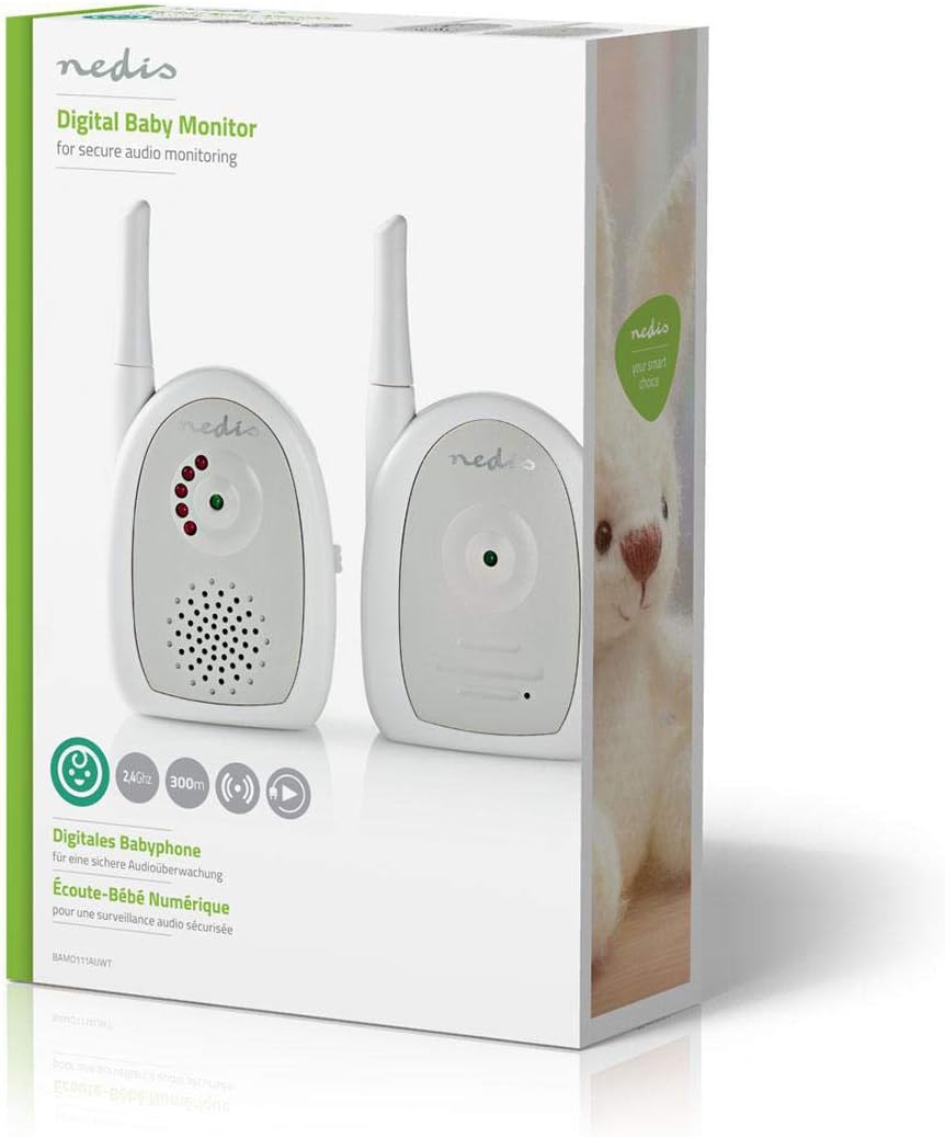 Nedis Audio-Baby-Monitor - Babyphone - FHSS - Rückruffunktion - 300 m - Batteriebetrieben/Netzstromv