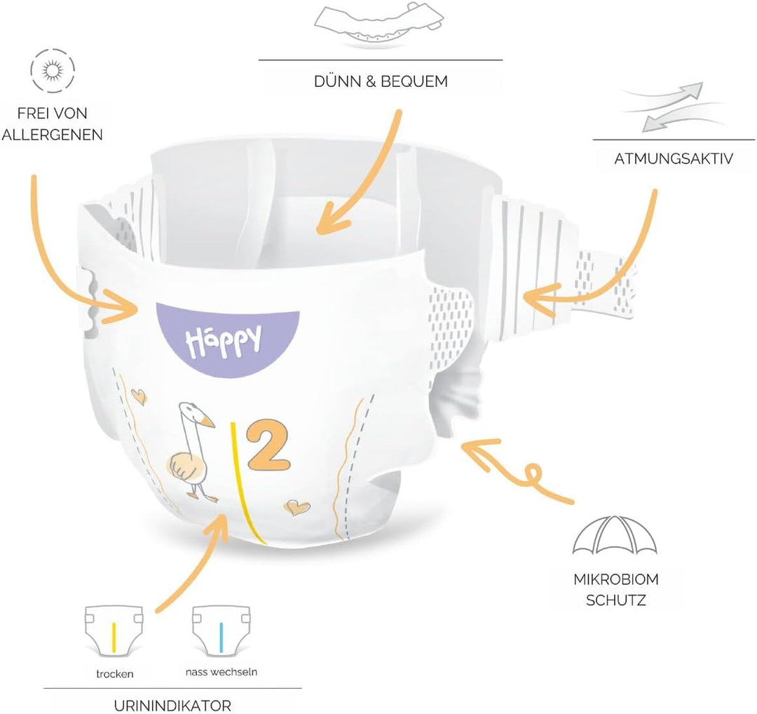 bella baby Happy Windeln Gr.2 Mini 3-6 kg HAPPY BOX 156 Stück Grösse 2 (156 Stück), Grösse 2 (156 St