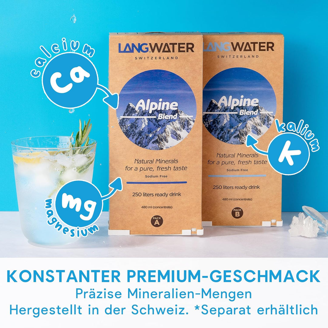 LANGWATER Auftisch Osmoseanlage mit Anpassbarer Mineralisierung & Heisswasserspender – Umkehrosmosea