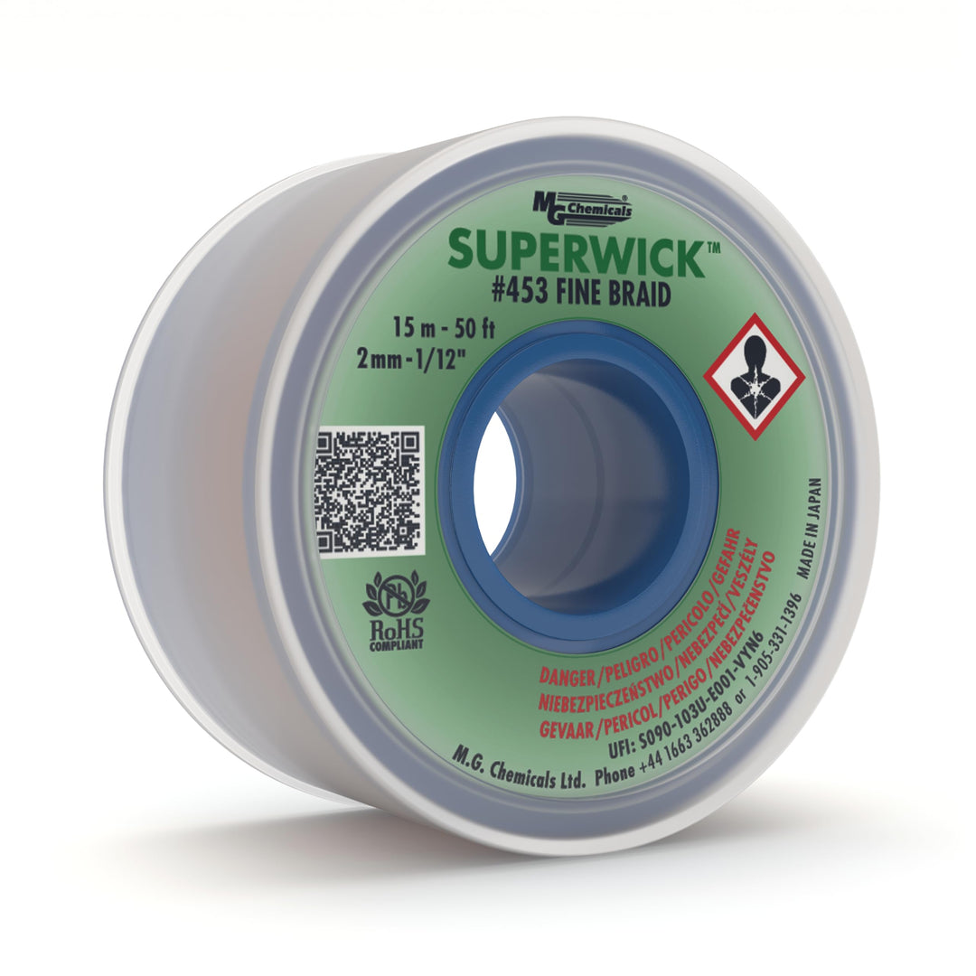 MG Chemicals #453 Fine Braid Super Wick™ - Entlötlitze, 2.0 mm breit 50' Length, 50' Length