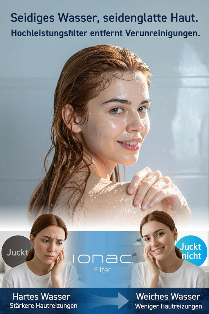 【Made in Japan & innovative Technologie】IONAC Duschkopf mit Filter, wasserenthärter Dusche, Spa zu H
