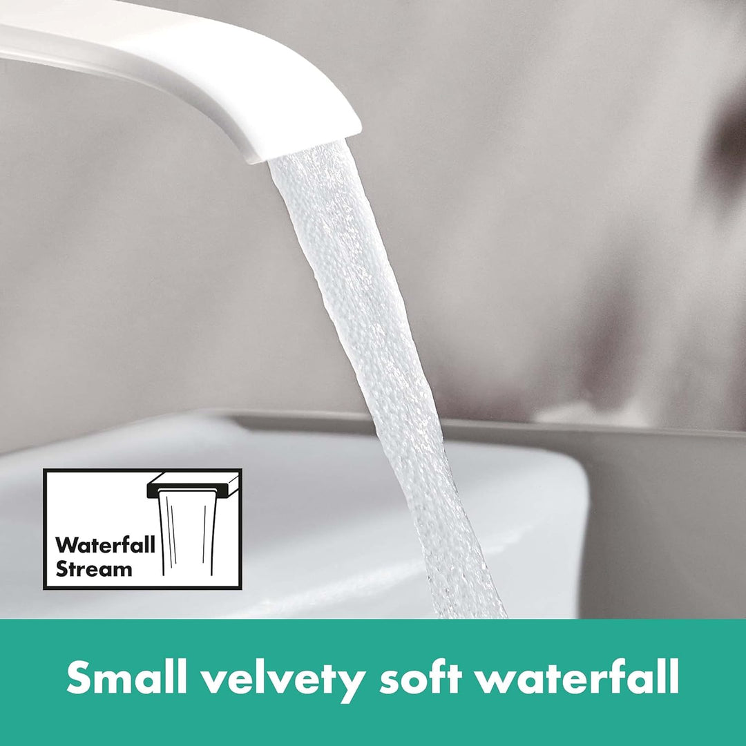 hansgrohe 3-Loch Waschtischarmatur Vivenis, Wasserhahn Bad mit Auslauf Höhe 90 mm, mit Zugstange, Ba