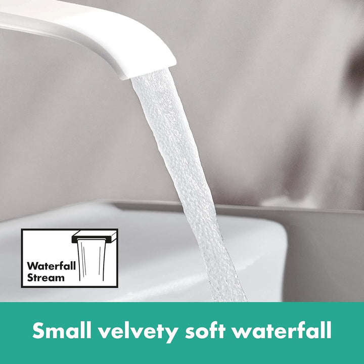 hansgrohe 3-Loch Waschtischarmatur Vivenis, Wasserhahn Bad mit Auslauf Höhe 90 mm, mit Zugstange, Ba