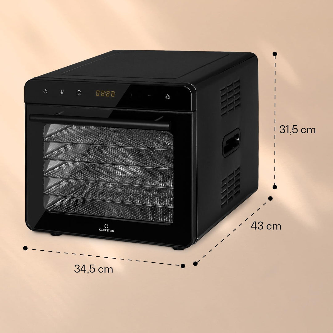 Klarstein Dörrautomat, Dörrgerät für Gemüse, Obst, Nüsse und Fleisch Trocknen, Food Dehydrator mit 6