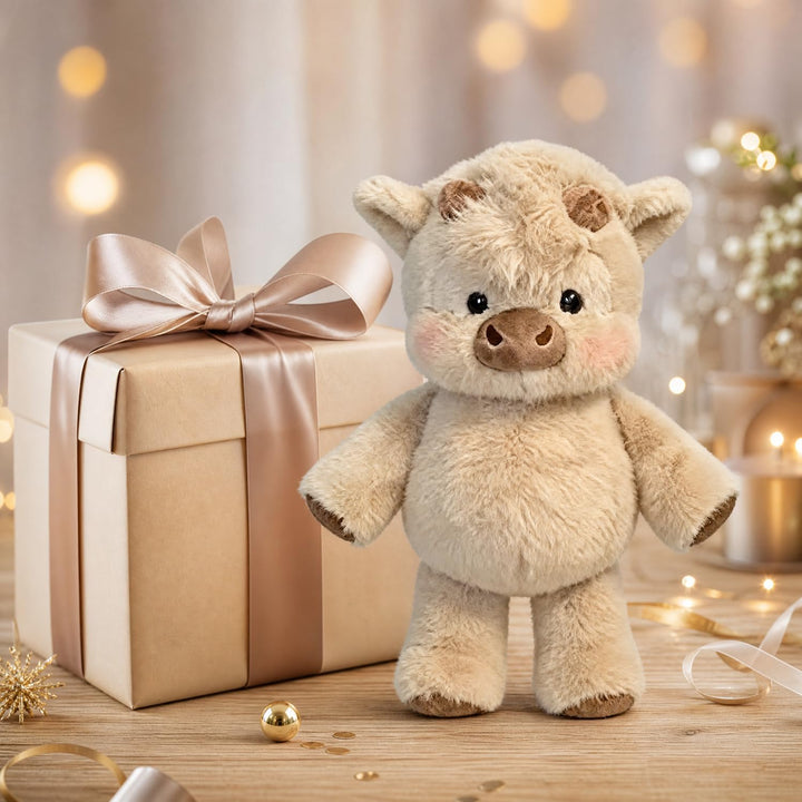 Running Cow Plush, Hochlandrind Kuscheltier Kuh, 45cm Laufendes Kuscheltier