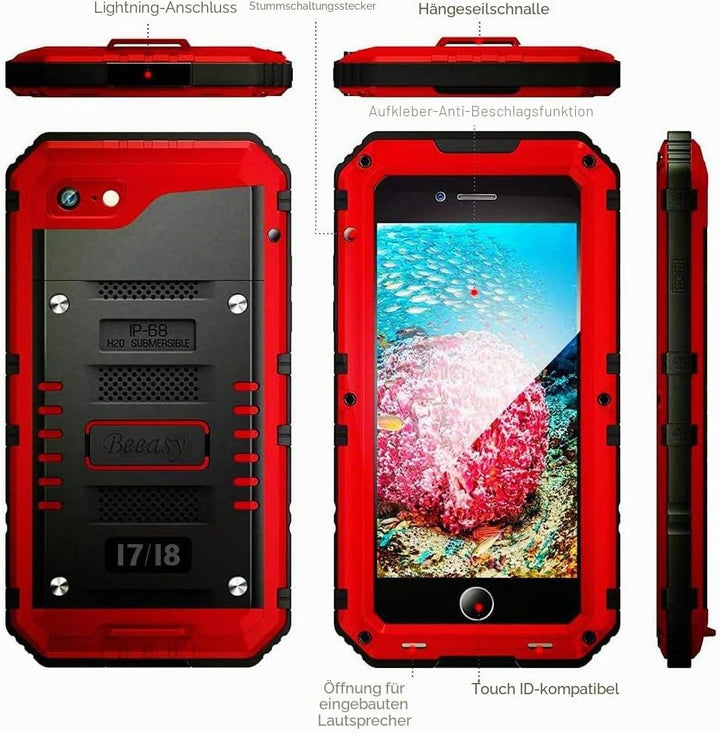 Beeasy für iPhone 8/7 Hülle, iPhone SE 2020/2022 Hülle Wasserdicht Outdoor Stossfest Handyhülle Mili