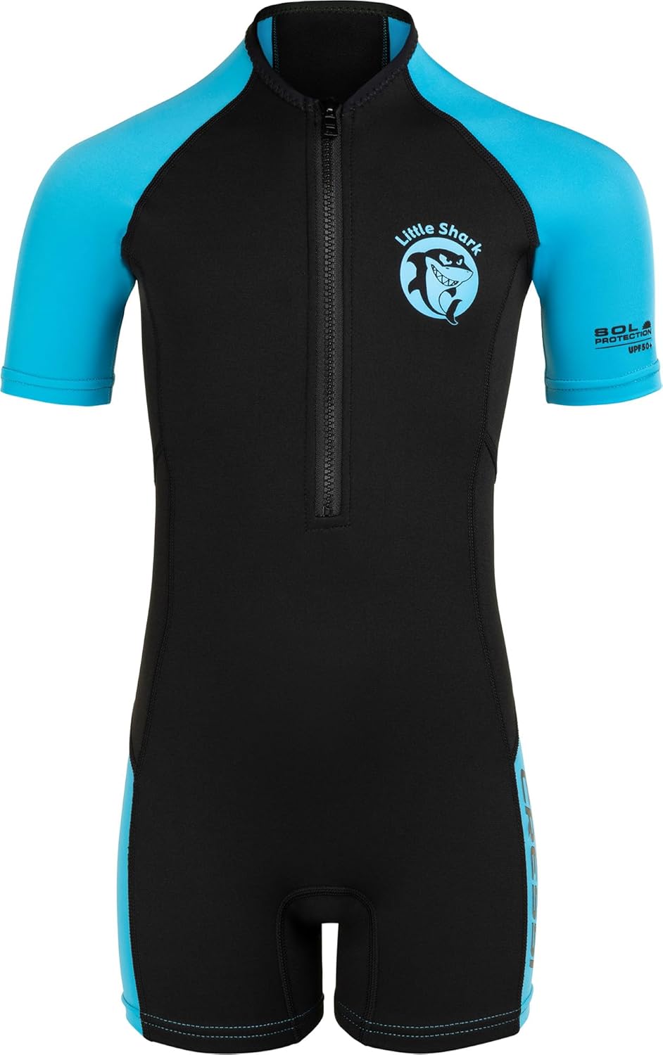 Cressi Little Shark Jr Shorty 2mm Neoprenanzug für Kinder Schwarz/Blau 13/14 Jahre Kurzarm, Schwarz/