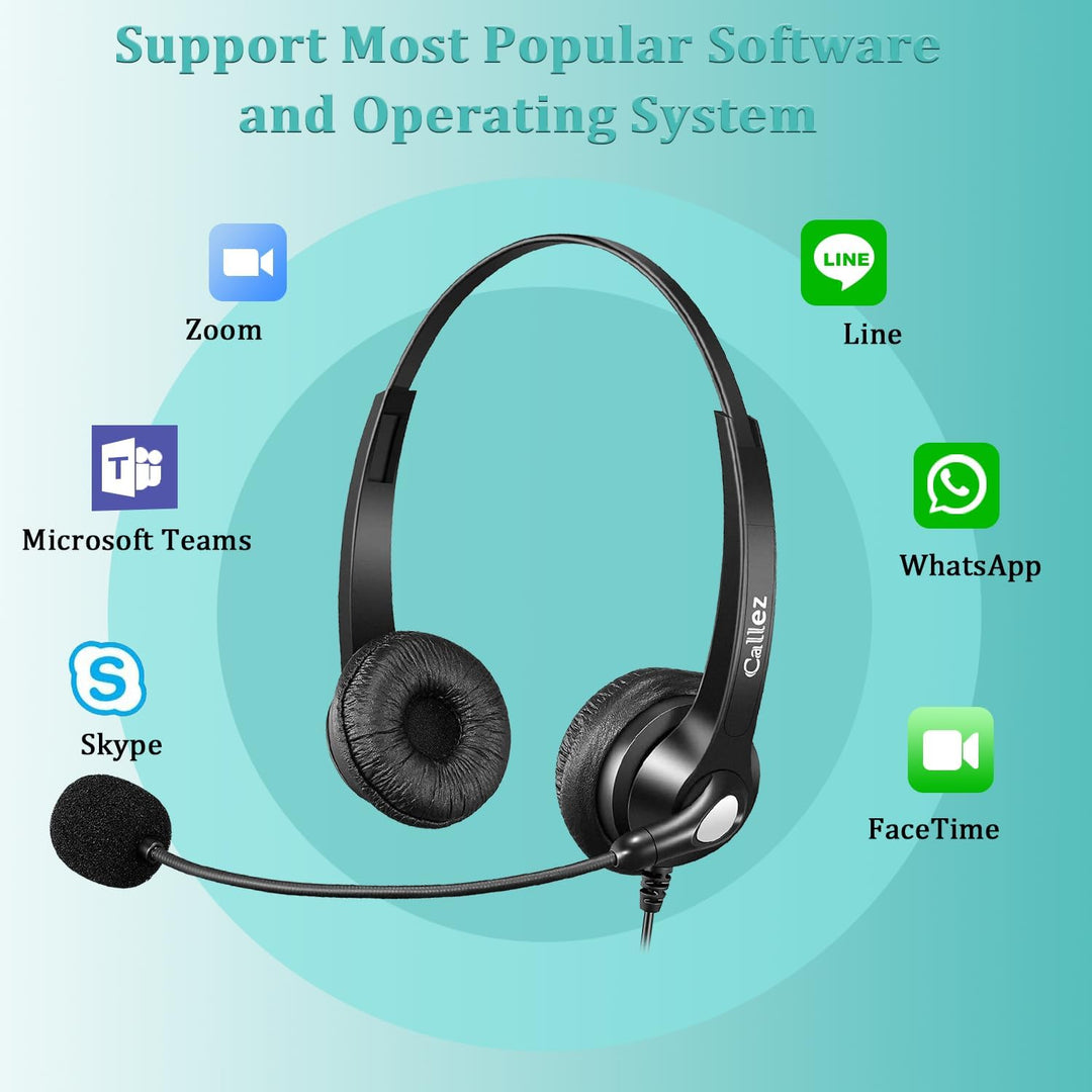 3,5mm Klinke Headset Handy mit Mikrofon Noise Cancelling & Lautstärkeregler, Kopfhörer PC für FritzF