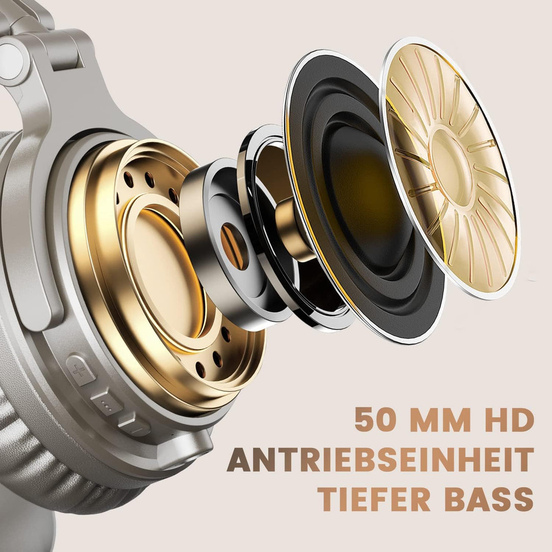 OneOdio Bluetooth Kopfhörer Over Ear [Bis zu 110 Std & BT 5.2] Geschlossene Musik Headphones Kabello
