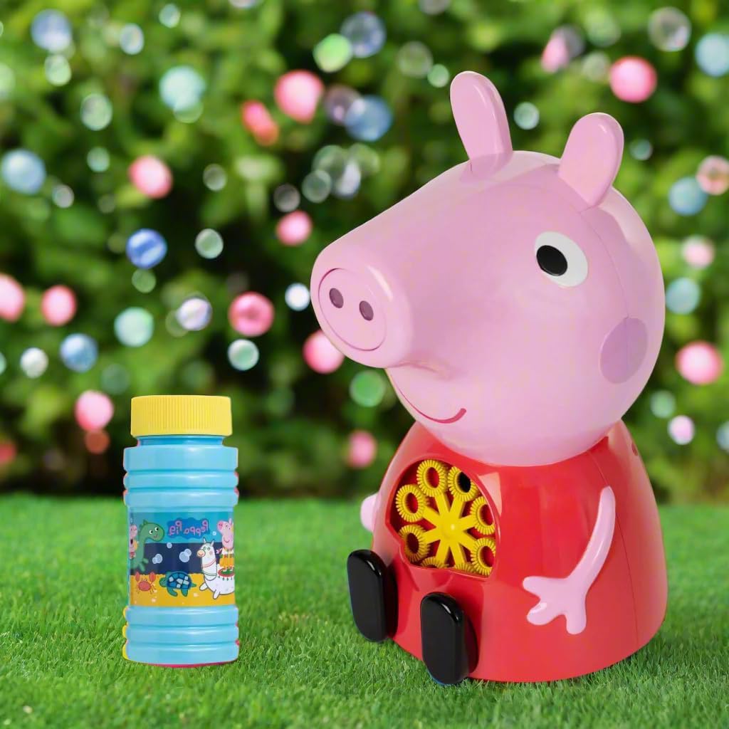 Peppa Pig Seifenblasenmaschine | Bonus Seifenblasenlösung | Perfektes lustiges Outdoor- & Indoor-Spi