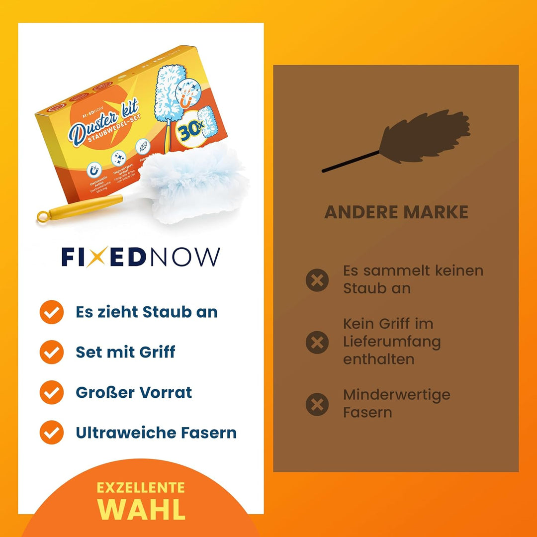 30er XXL Staubmagnet Nachfüllpack Tücher Set für Swiffer Duster I Staubwedel Starterset Kit inkl. St