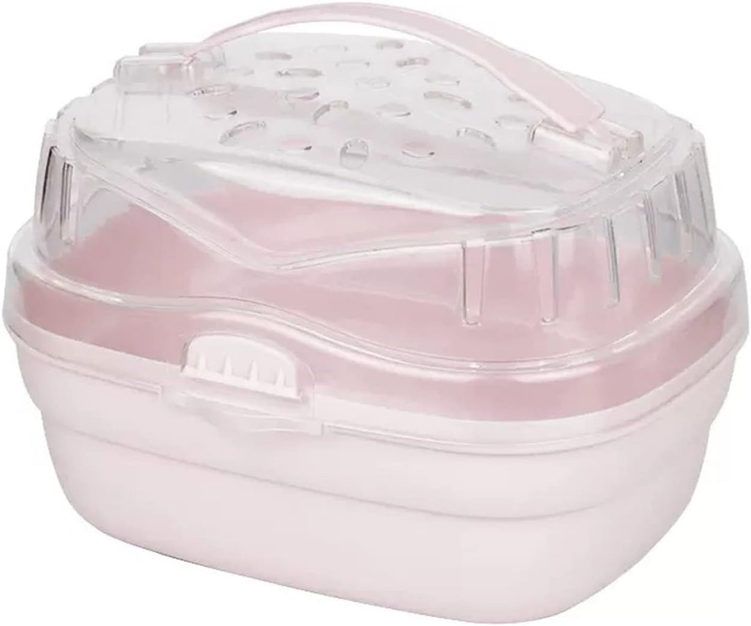 hero-s Transportbox Hamster, Tragekäfig, Tragbarer Reisekäfig Kleintiere, Mit Wasserflasche, Meersch