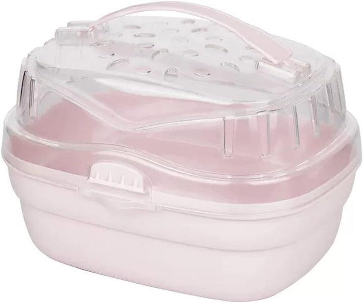 hero-s Transportbox Hamster, Tragekäfig, Tragbarer Reisekäfig Kleintiere, Mit Wasserflasche, Meersch