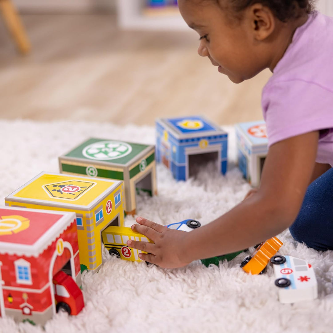Melissa & Doug Nesting & Sorting Buildings & Vehicles , Wooden Toy & Trains , Trucks & Vehicles , 2+