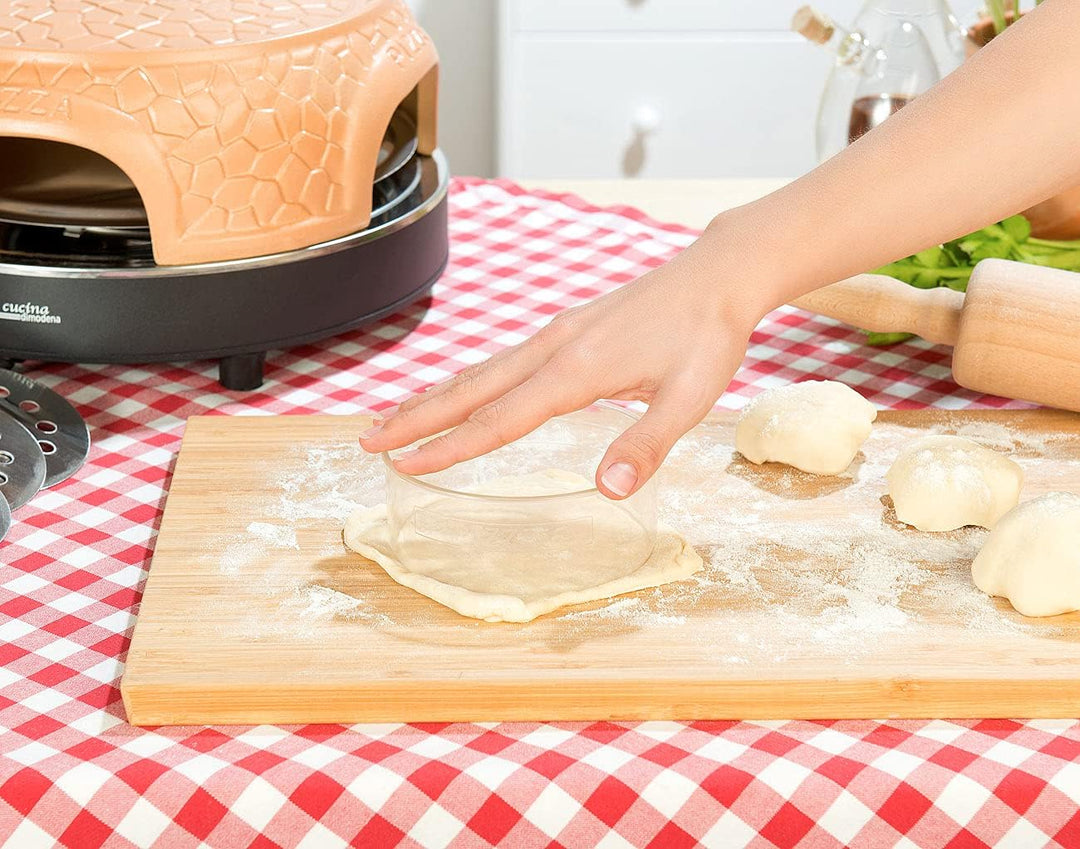 Cucina di Modena Mini Pizzaofen: Pizzaofen mit echter Terrakotta-Haube für 6 Personen (Pizzaofen