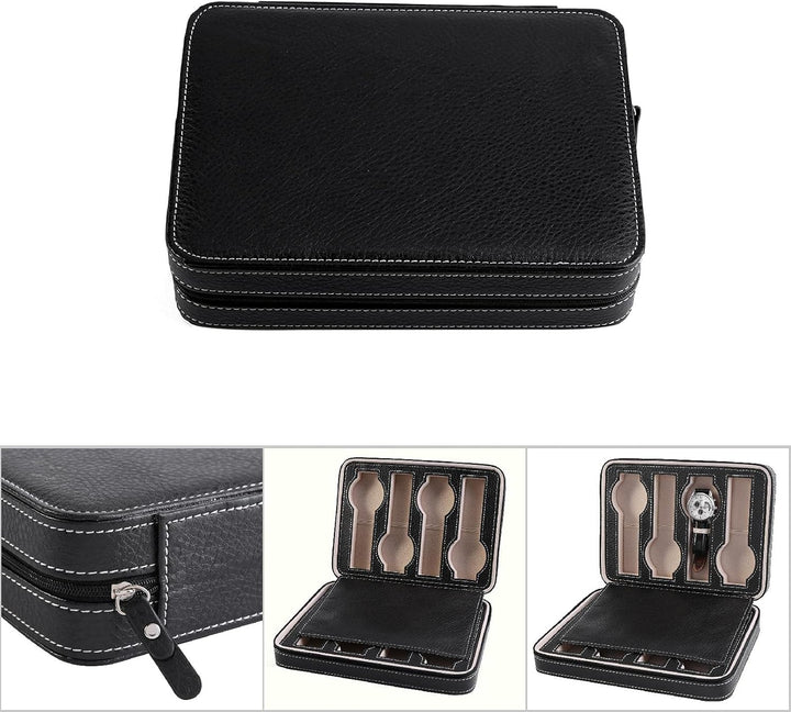 Restokki Uhrenbox, Uhrendisplay Aufbewahrungsbox, tragbarer Reise-Kollektor-Koffer-Organizer mit Rei