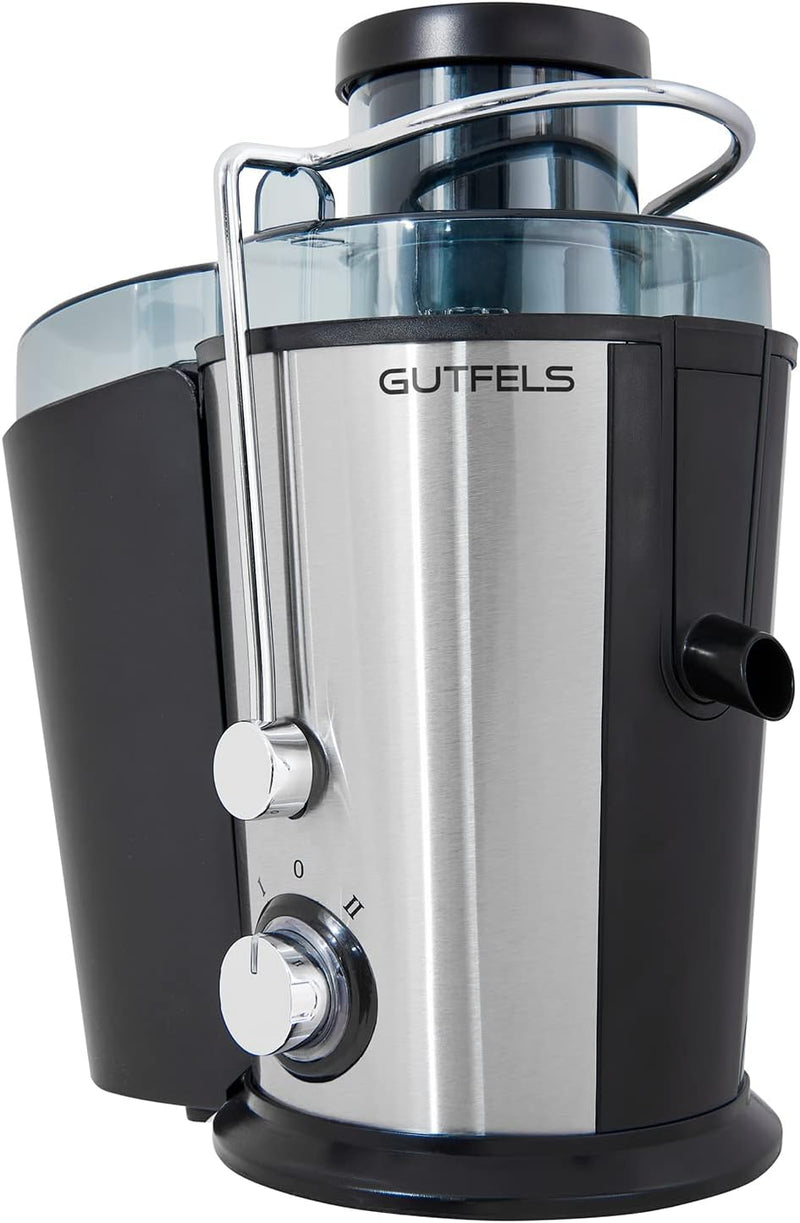 GUTFELS Entsafter JUICE 3010 | 1,6 Liter Tresterbehälter + 500 ml Saftbehälter | 65 mm Öffnung | Ede