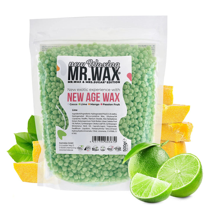 Mr. Wax New Age Waxing Lime Wachsperlen für Haarentfernung, Waxing Warmwachs Perlen, Enthaarung Auge