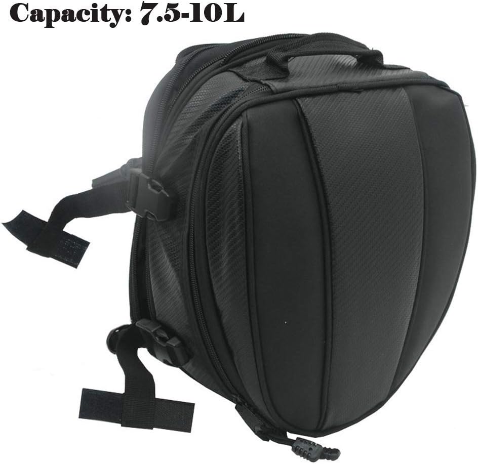 Motorrad Rücksitz Tail Pack Tasche Wasserdicht Leder Erweiterbar Gepäcktasche PU 7.5-10L Kapazität f